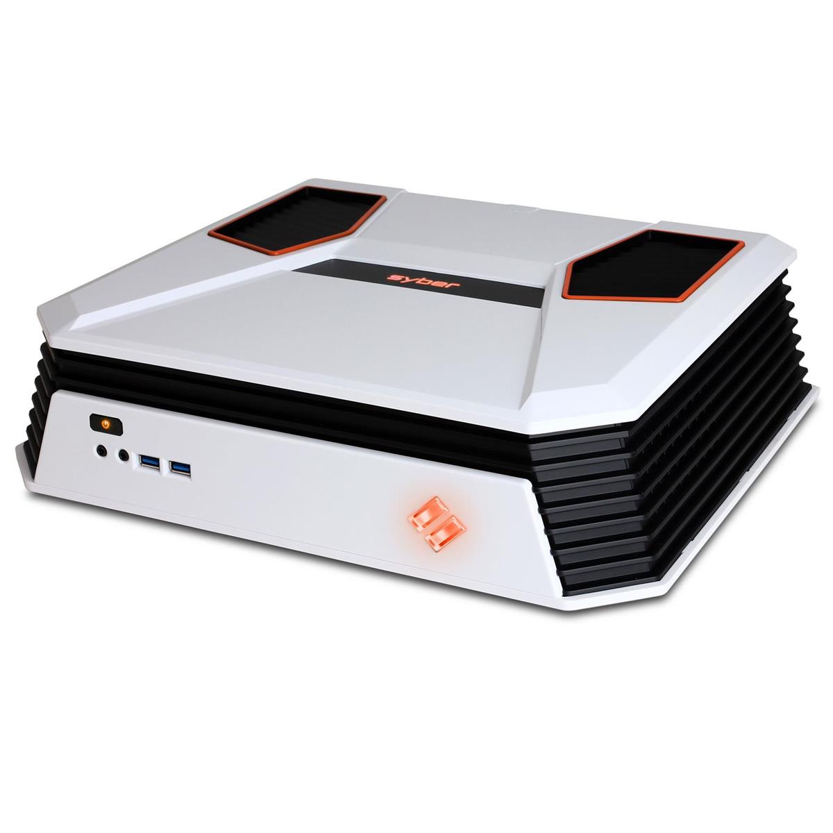 CyberPowerPC Syber C Mini ITX Gaming Chassis with 7 Color RGB LED, USB 3, White -  SCCW100