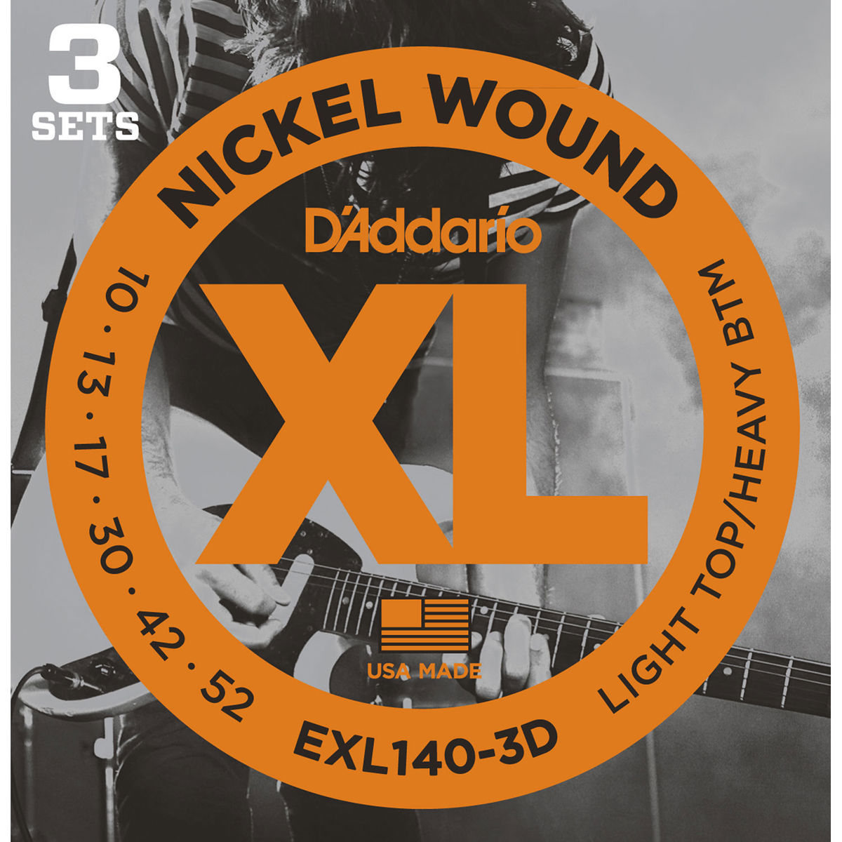 

D'Addario EXL140 XL Nickel Wound Electric Guitar Strings Set, Light Top, 3-Pack