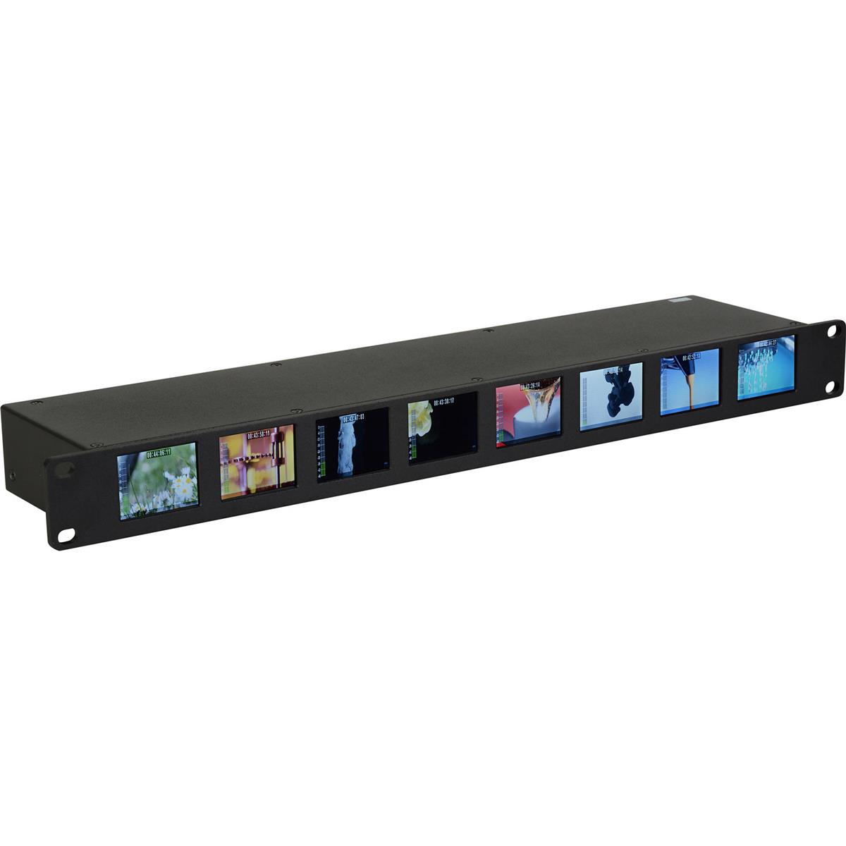 OctoMon 3G-SDI 8-Panel LCD 1RU Rackmount Video Monitor - Delvcam DELV-8LCD-SDI