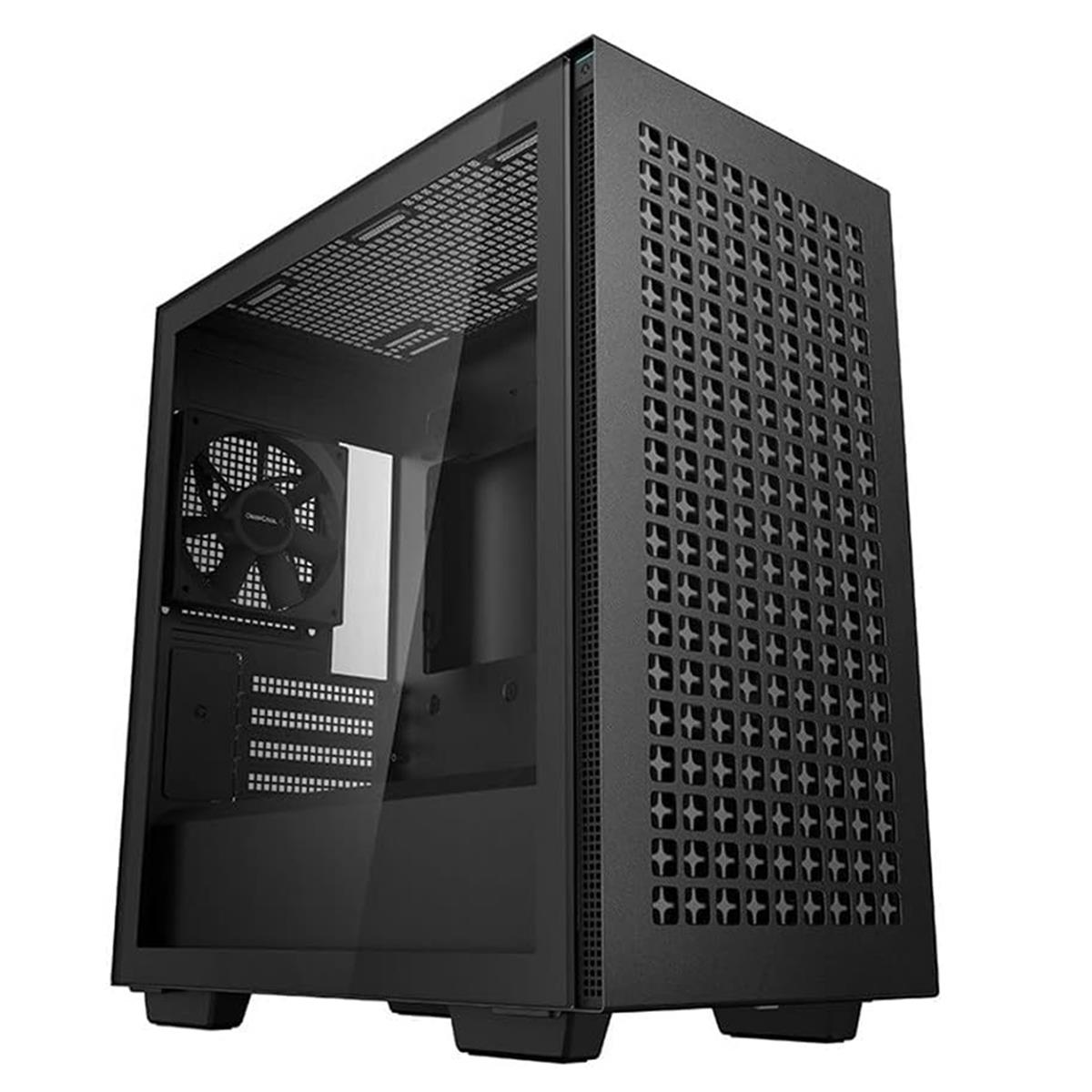 Image of DeepCool CH370 Tempered Glass Micro-ATX Mid-Tower Computer Case Black