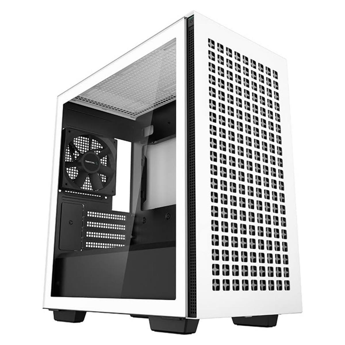 Image of DeepCool CH370 Tempered Glass Micro-ATX Mid-Tower Computer Case White