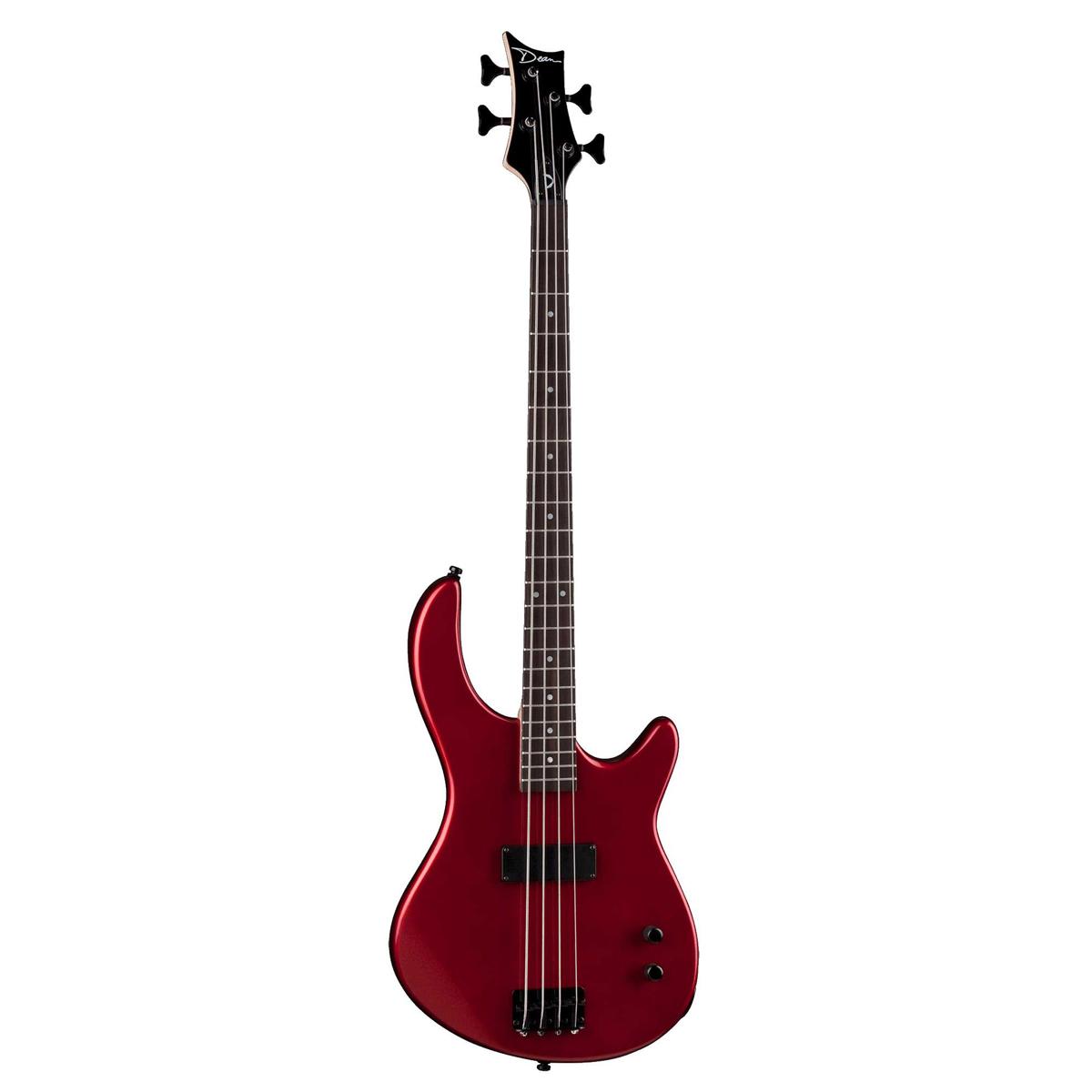

Dean Guitars Dean Edge 09 Electric Bass Guitar with Amp, Blackwood Fretboard, Metallic Red