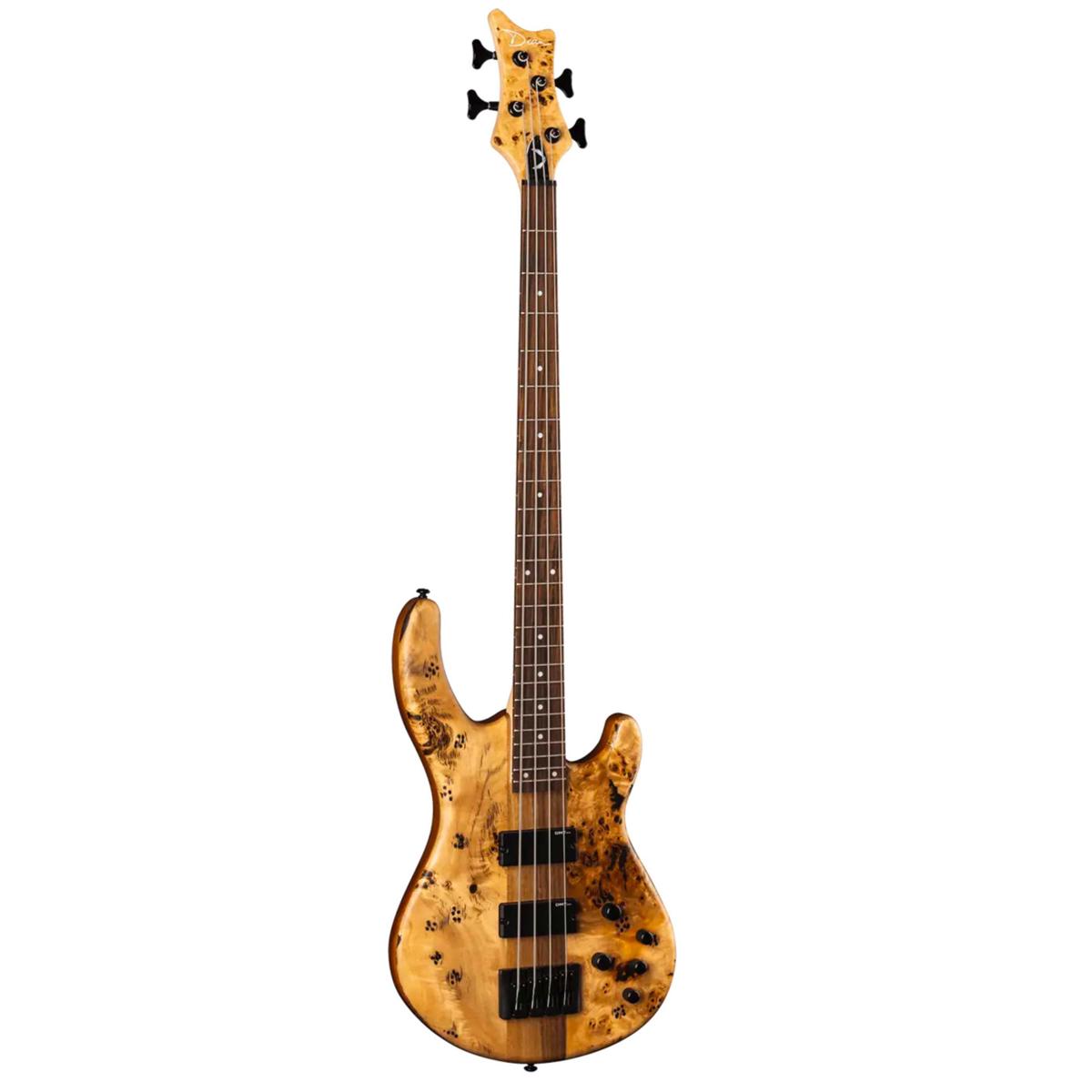 Dell Dean Edge Select Electric Bass Guitar, Pau Ferro, Burled Poplar Satin Natural -  Dean Guitars, E4 SEL BRL