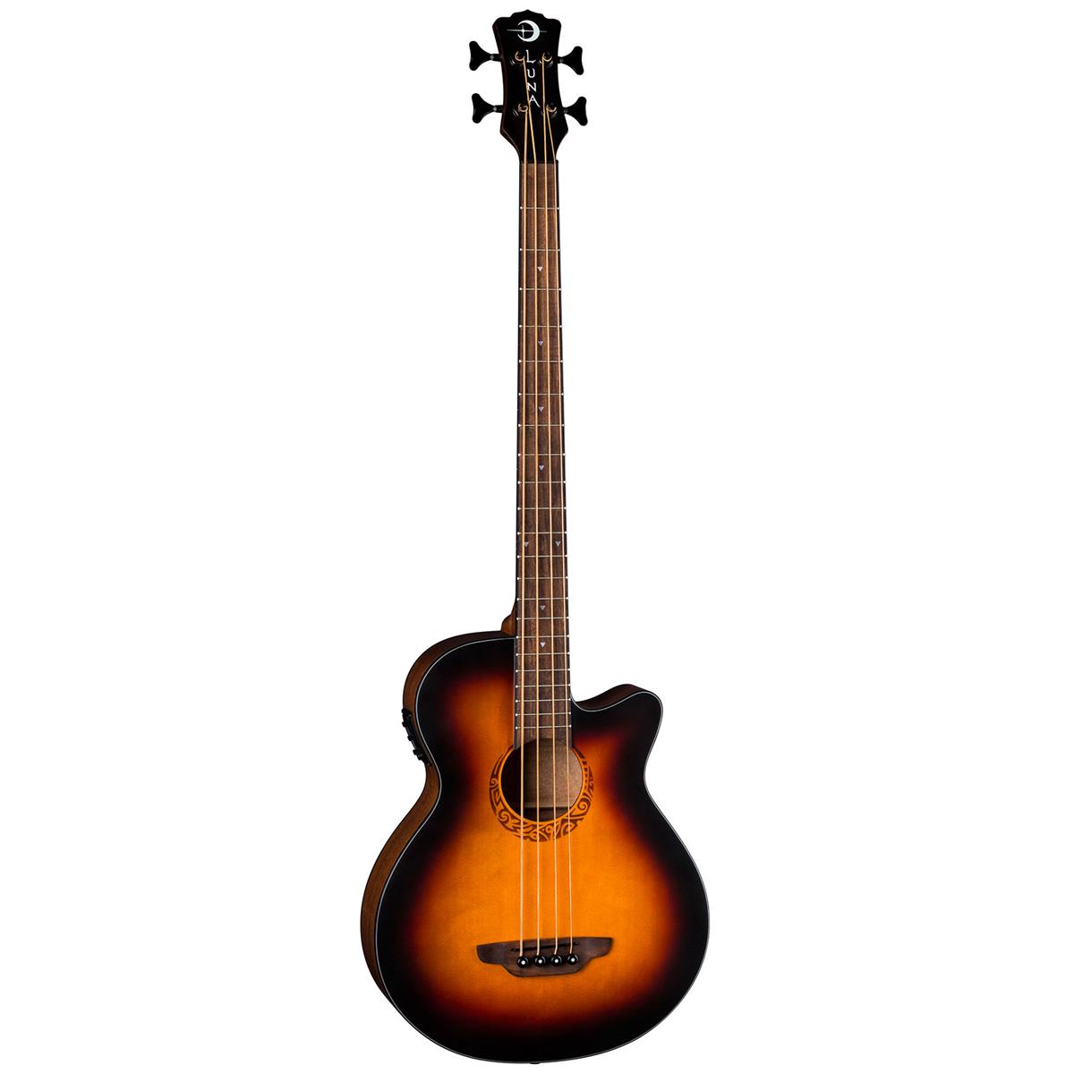 Image of Dean Guitars Luna Guitars Dean Tribal Acoustic/Electric Bass 34 In TSB