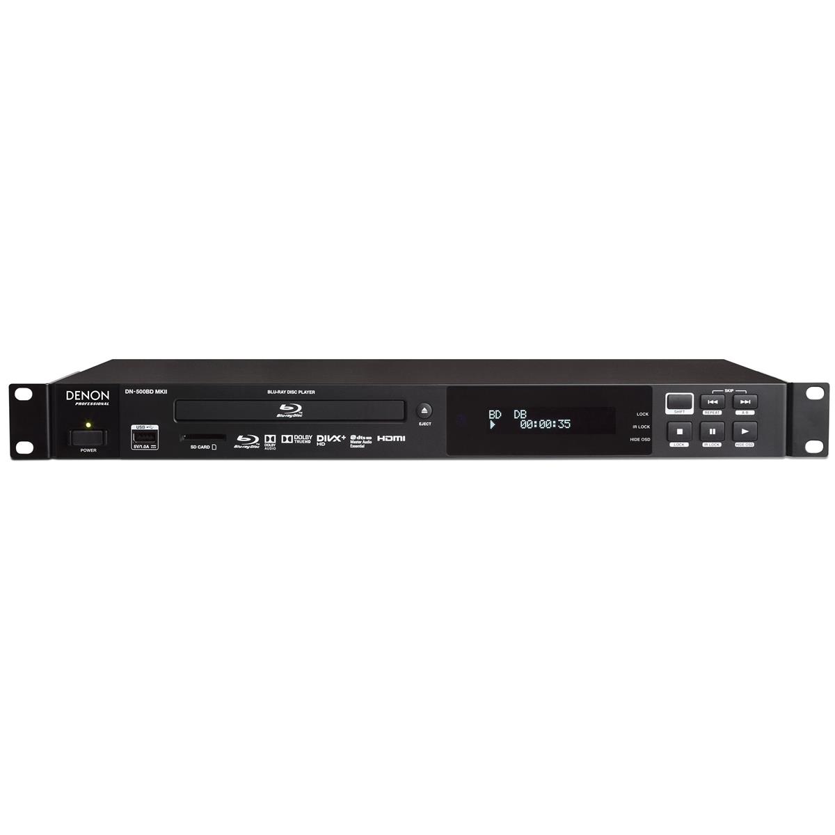 Denon Pro Denon DN-500BD MKII Professional 1RU Blu-Ray, DVD and CD/SD/USB Player -  DN-500BDMKII