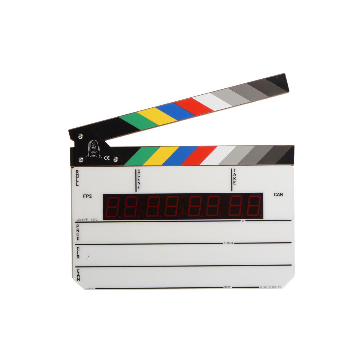 Image of Denecke Dcode TS-3 Time Code Clapper Slate with Color Clapper Sticks
