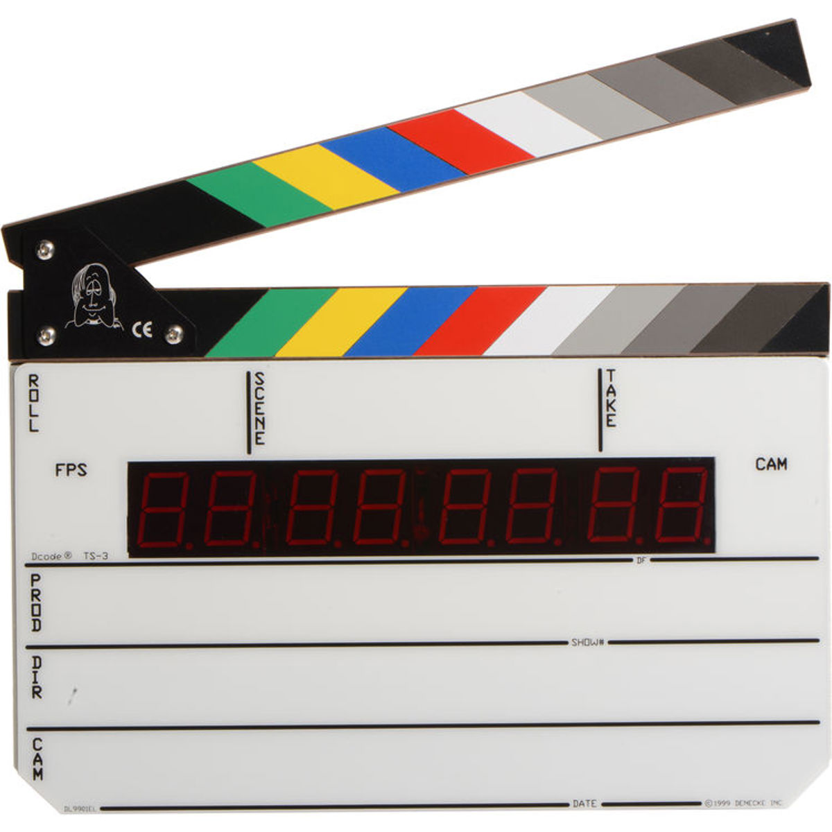 Image of Denecke Dcode TS-3 Time Code Clapper Slate with Color Clapper Sticks