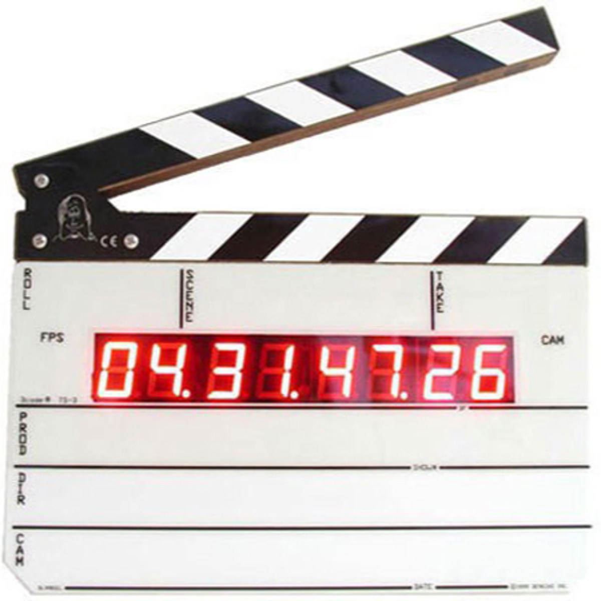 Image of Denecke Dcode TS-3 Time Code Clapper Slate with B&amp;W Clapper Sticks