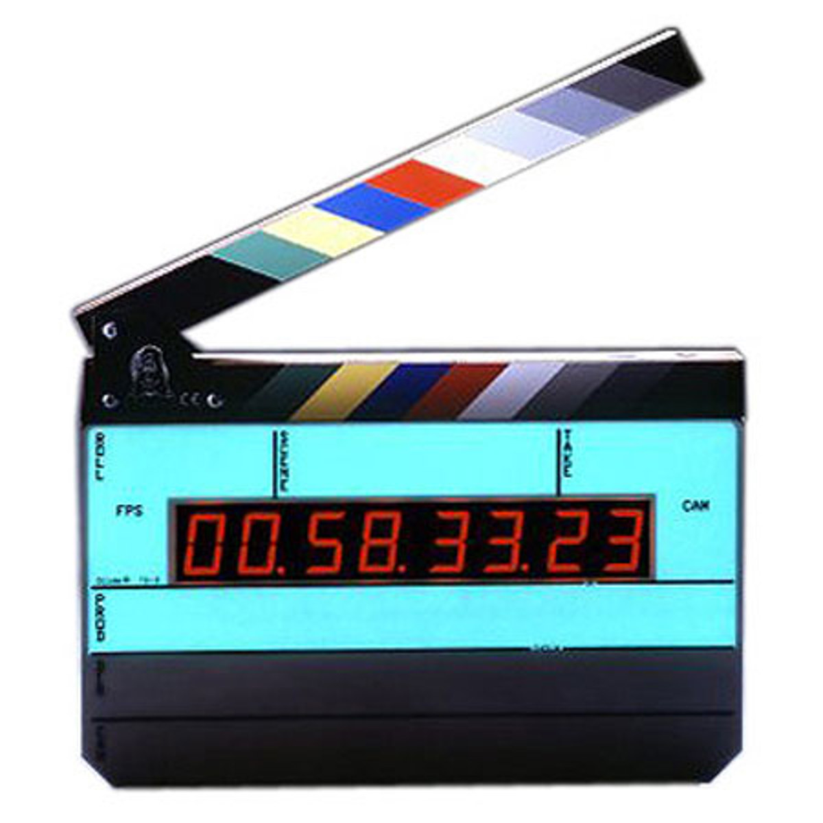 

Denecke Dcode TS-3EL Time Code Clapper Slate w/Backlight Display, Color Sticks