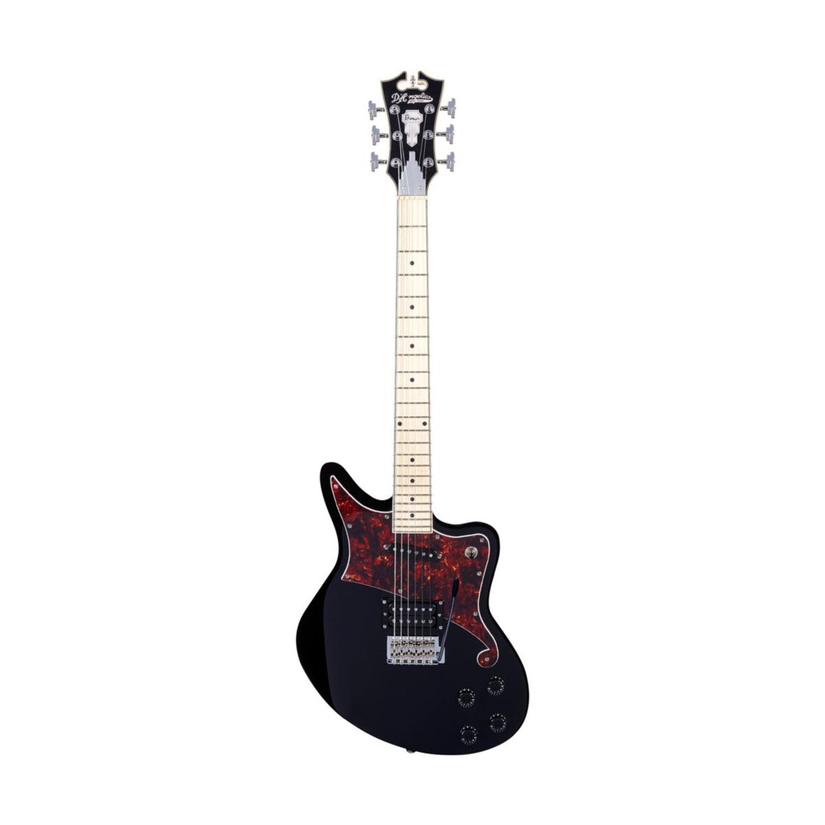 D'Angelico Guitars Premier Bedford Electric Guitar, Maple Fingerboard, Black -  DAPBEDSBKMCTR