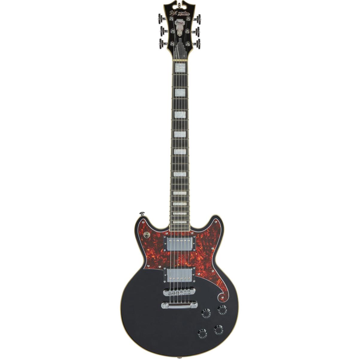 D'Angelico Guitars Premier Brighton Electric Guitar, Ovangkol Fingerboard, Black -  DAPBRISBKCS