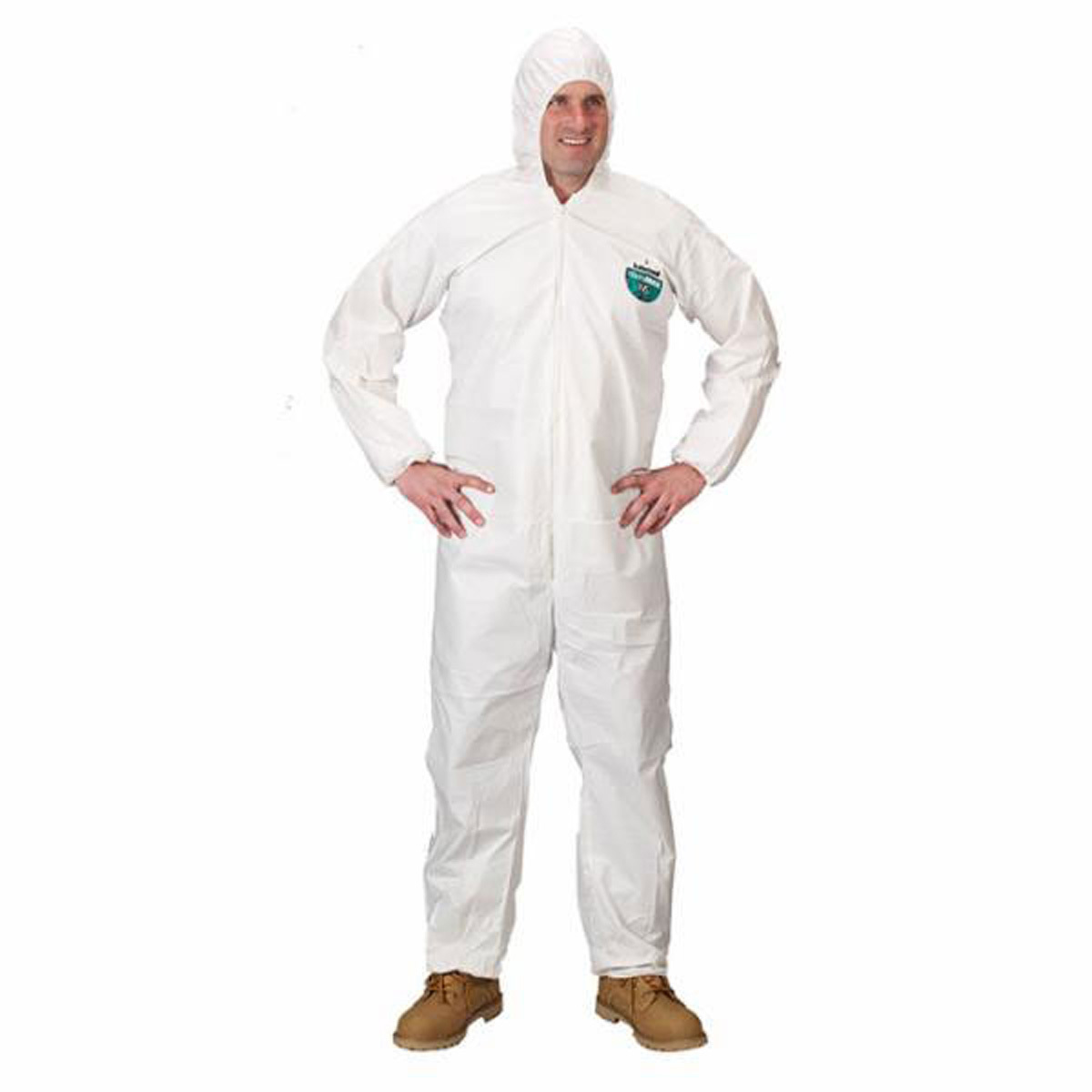 

DiVal Lakeland Micromax Coverall with Zipper and Hood, 4XL, 25 Count