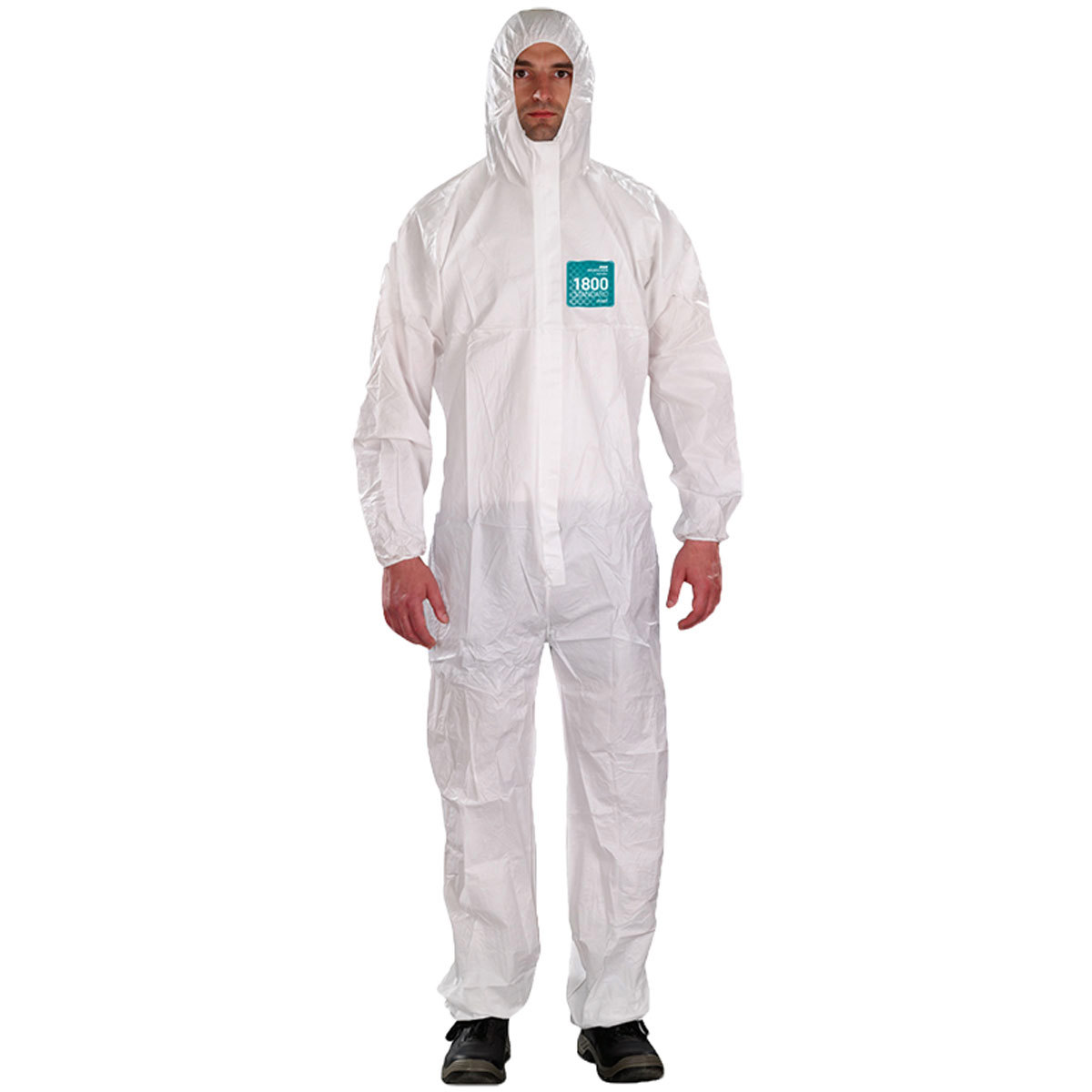 

DiVal MICROCHEM 1800 Coverall, XL, White, 25 Count