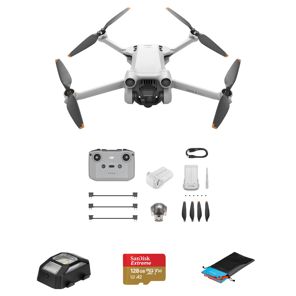 

DJI Mini 3 Pro Drone with RC-N1 Controller, Extra Battery & Essentials Kit