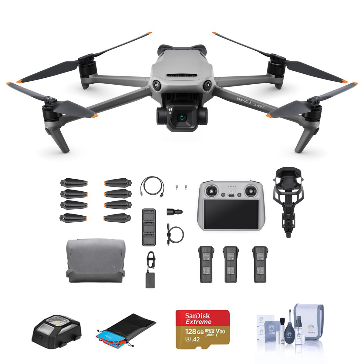 

DJI Mavic 3 Classic Drone with RC Controller, Fly More Kit, Essential Acc. Kit