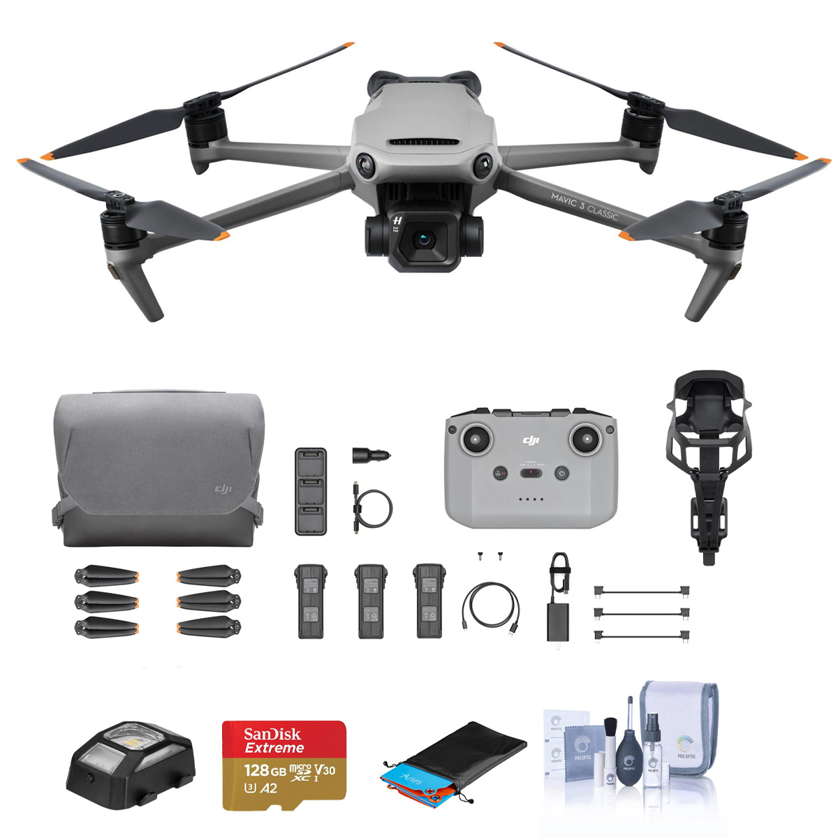 

DJI Mavic 3 Drone w/ RC-N1 Remote Controller, Fly More Kit, Essential Acc. Kit