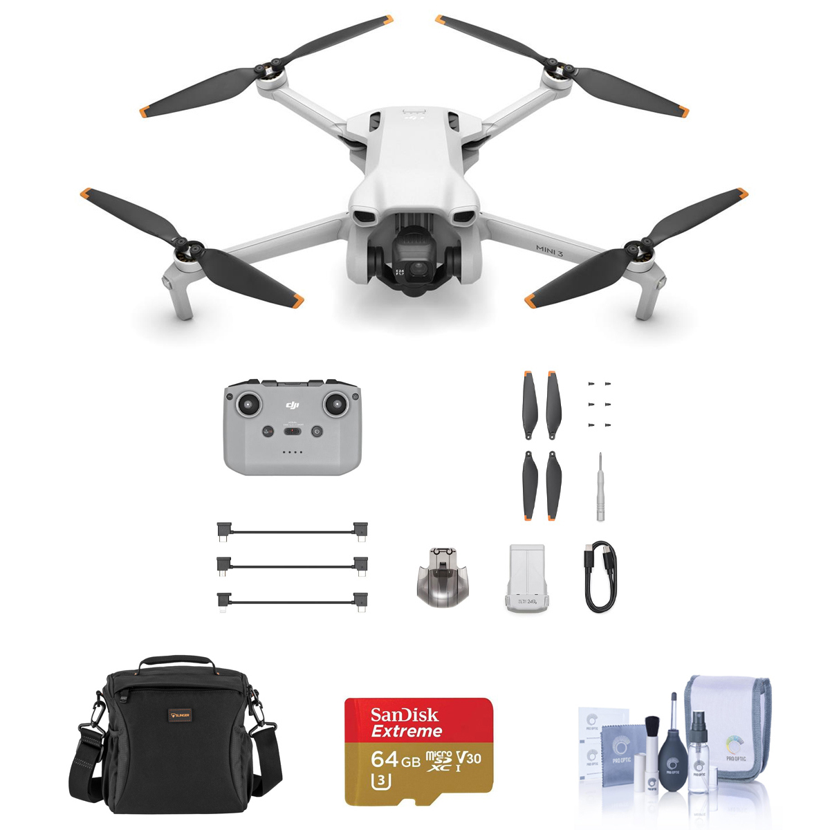 

DJI Mini 3 Drone with RC-N1 Remote Controller, Accessories Kit