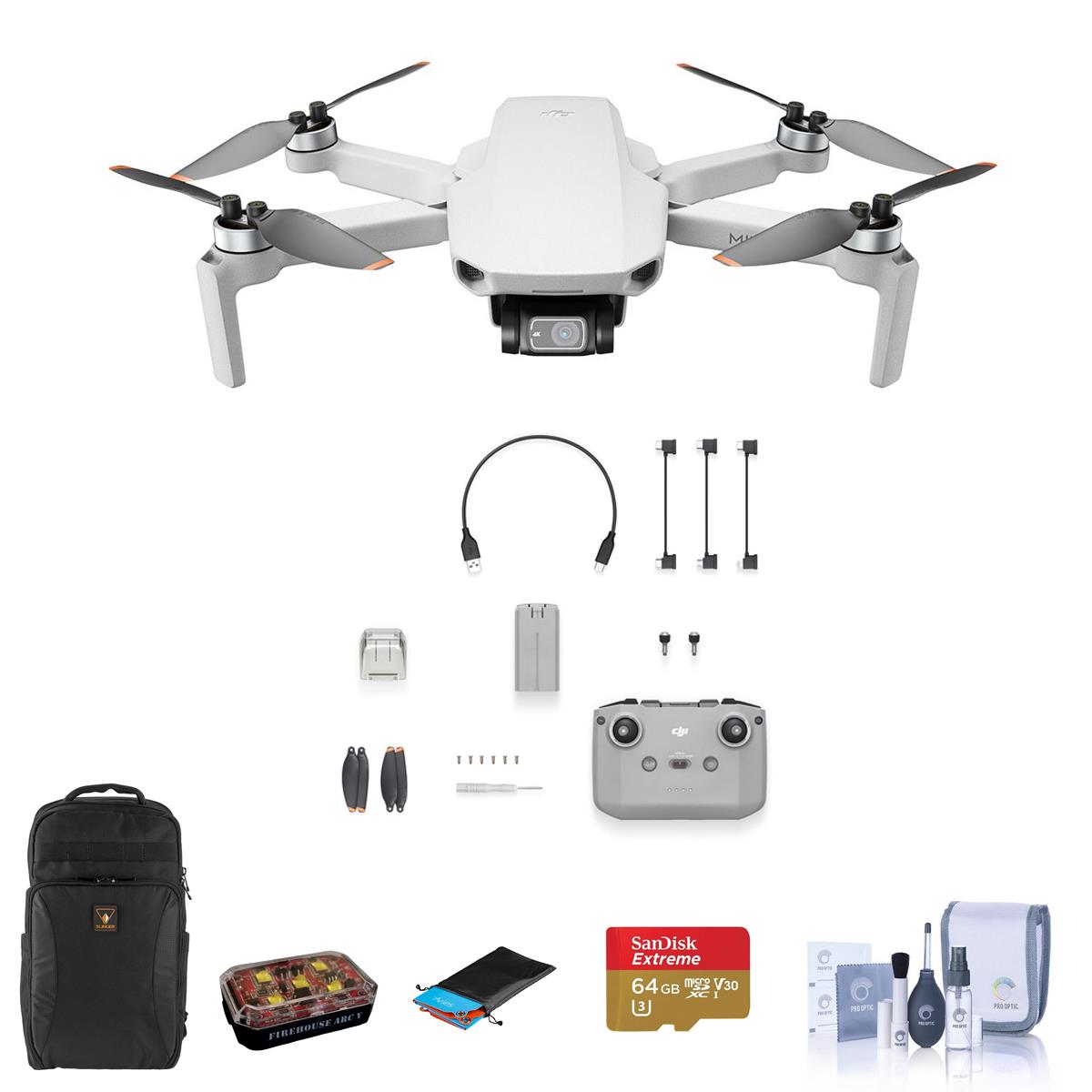DJI Mini 2 Drone - Bundle with 64GB Card, Backpack, White Strobe....