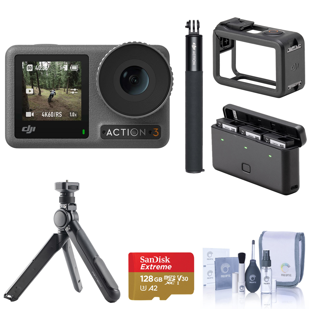 Image of DJI Osmo Action 3 4K Camera Adventure Combo with Accessories Kit