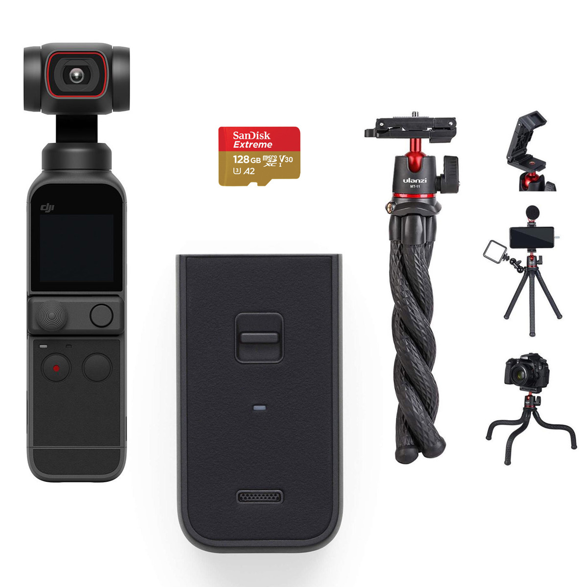 

DJI Pocket 2 Gimbal Camera Bundle with DJI Do-It-All Handle, 128GB Card, Tripod