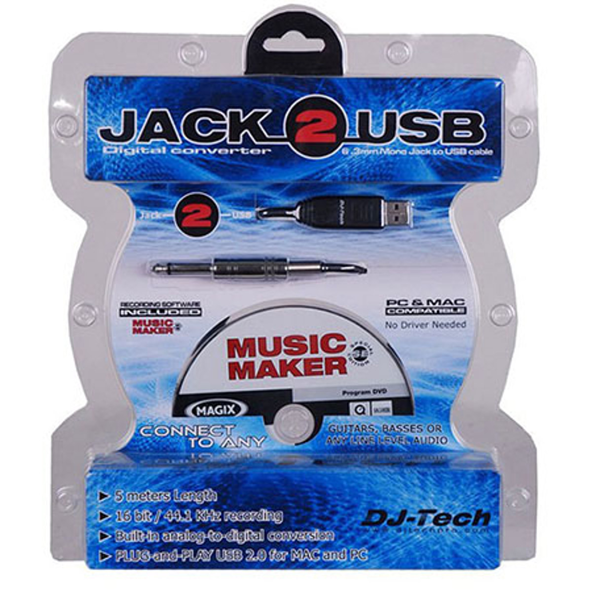 

DJ Tech 1/4" Jack to USB Cable with Recording Software