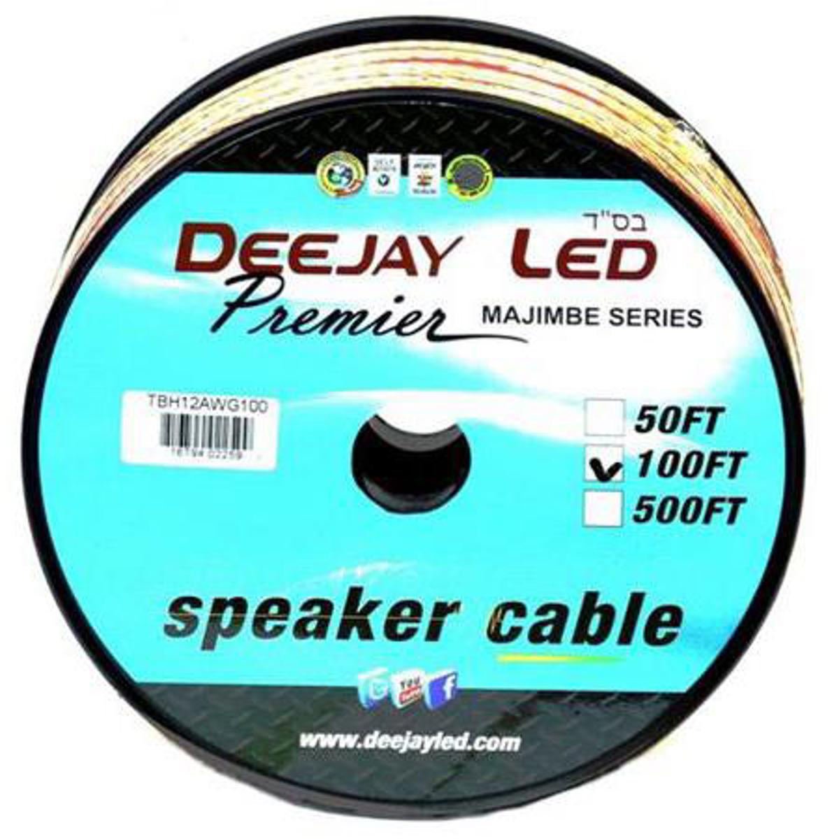 

Deejay LED 100' 2-Conductor 12 Gauge Stranded Thick Speaker Hookup Cable