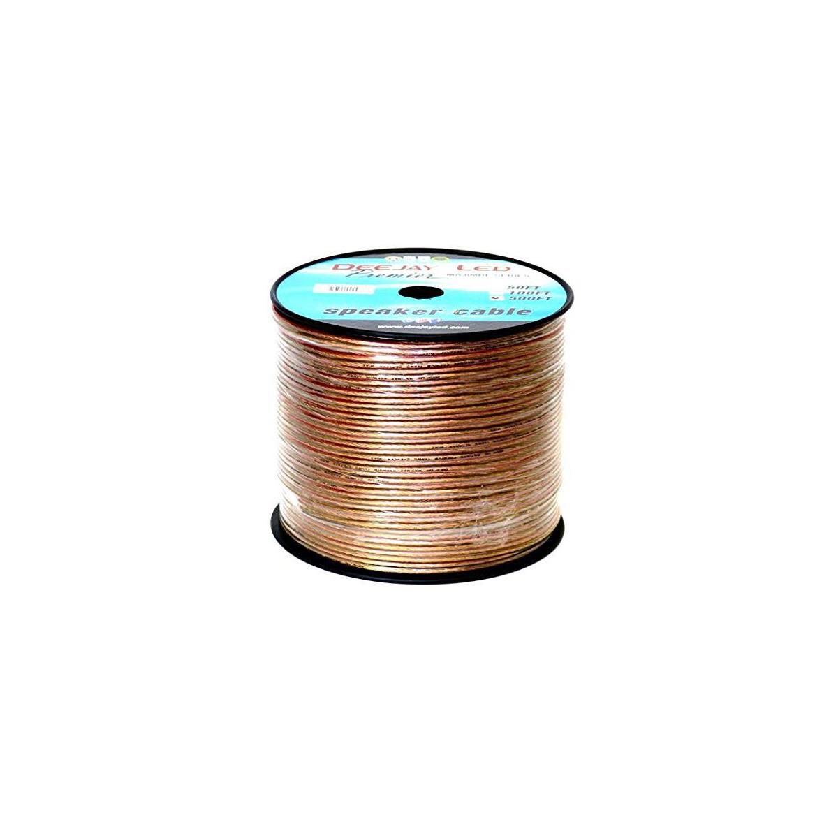 

Deejay LED 500' 2-Conductor 14 Gauge Stranded Thick Speaker Hookup Cable