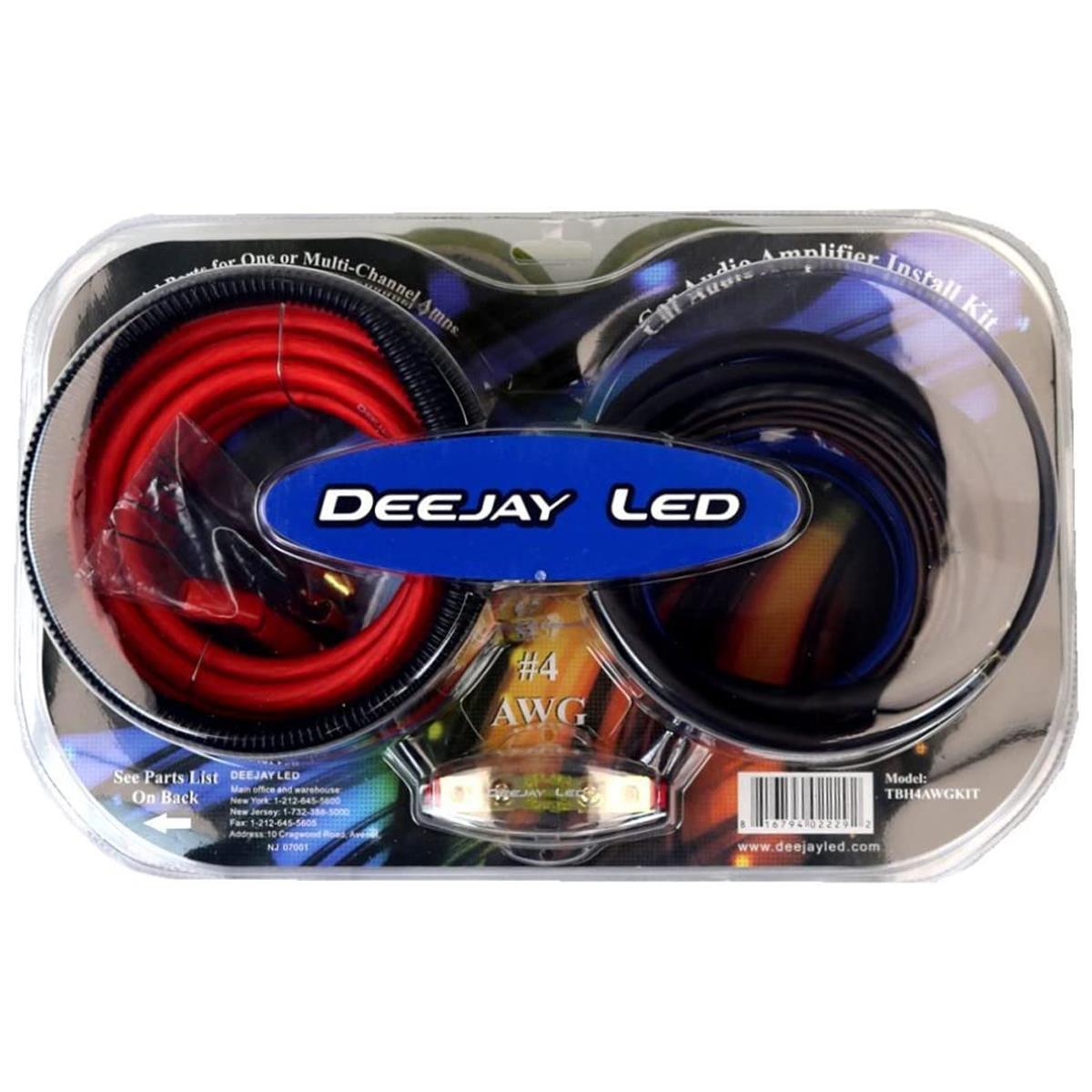 Image of Deejay LED Auto Amplifier Installation Kit with #4-AWG Cables for Car or Truck