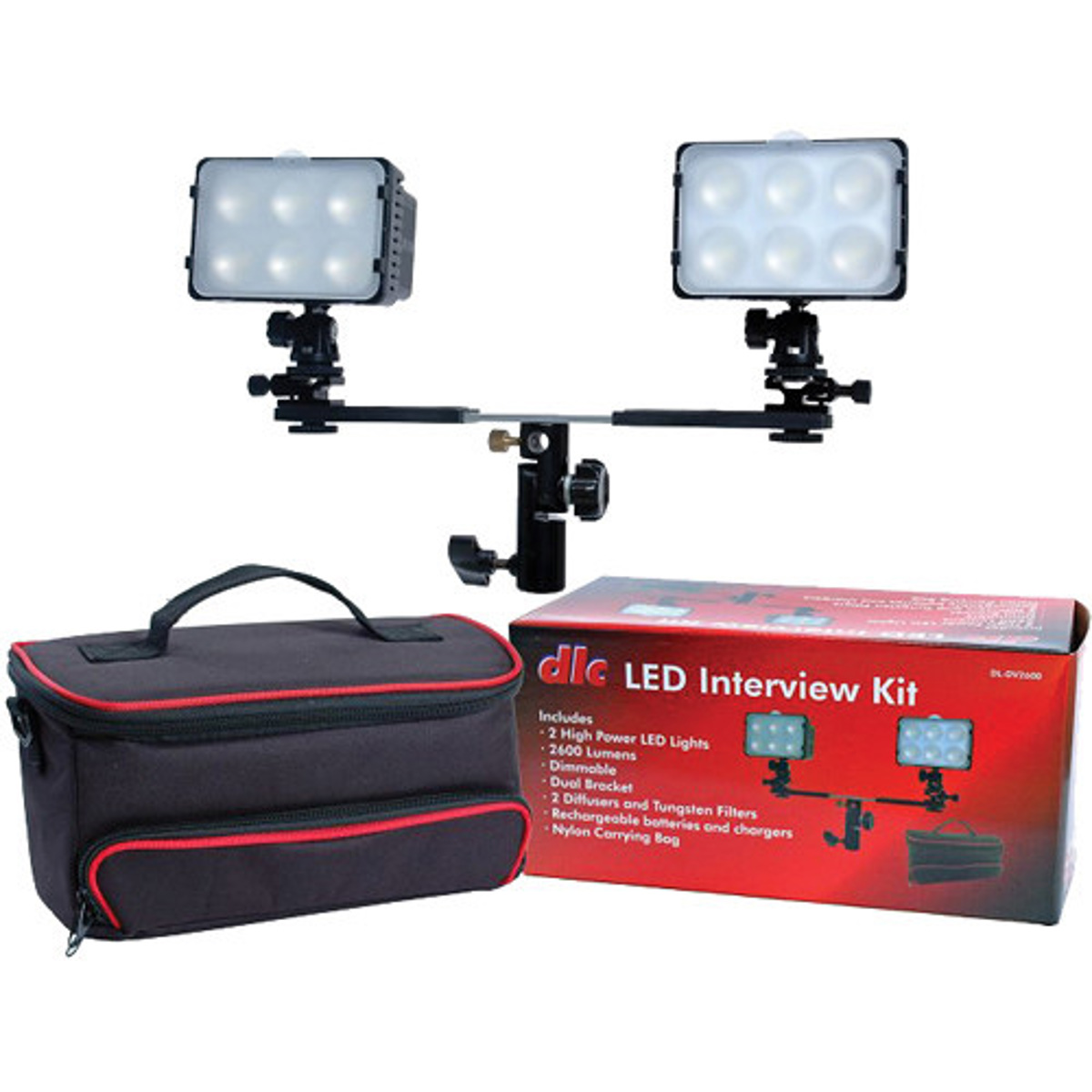 

DLC LED 2 Light Interview Kit with Case