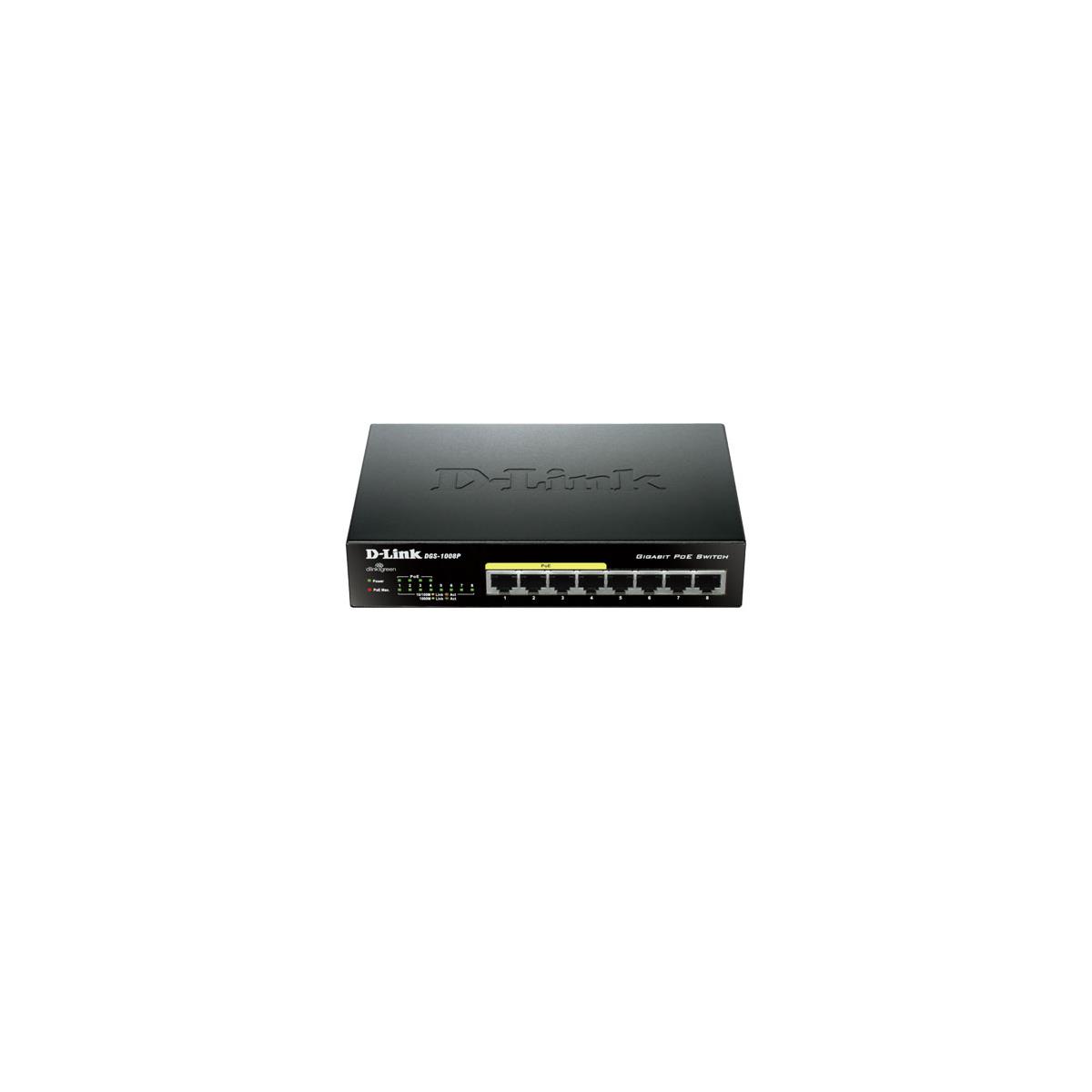 

D-Link DGS-1008P 8-Port Gigabit Ethernet PoE Switch