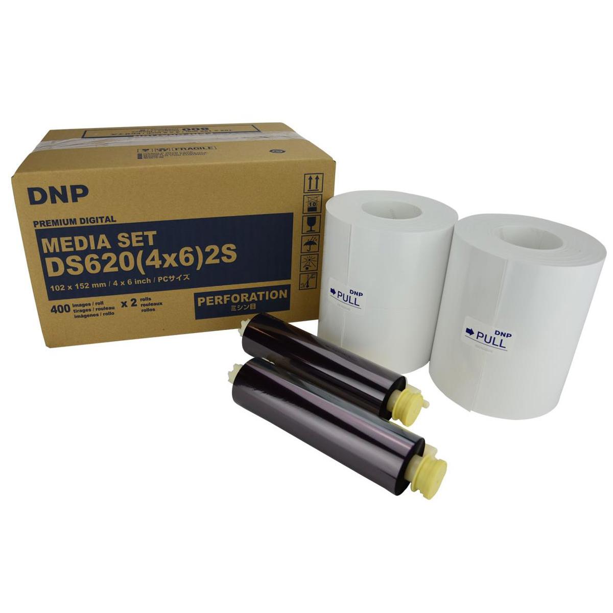 

DNP DS620A Printer Media, Center Perf, 4x6" Roll, 2-Pack (Total 800 Prints)