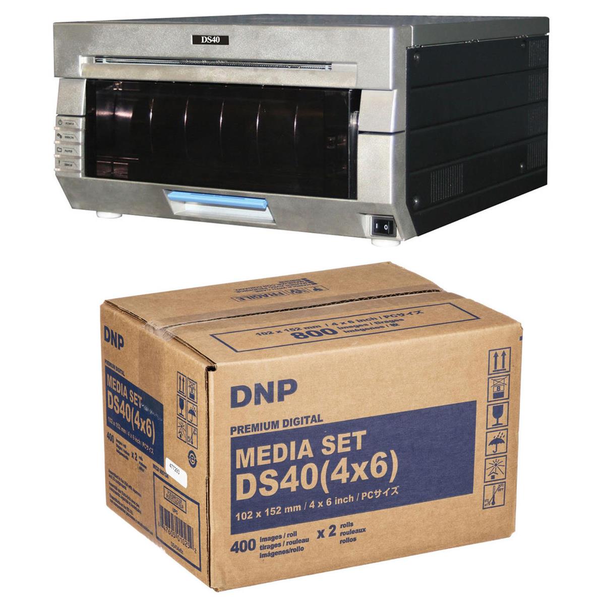 DNP DS40 Dye Sub Pro Color Photo Printer, Refurbished with 4x6" Print Pack -  DS40-B A