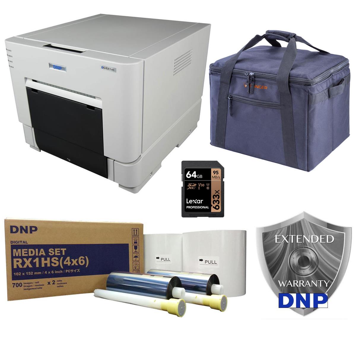 Image of DNP DS-RX1HS 6&quot; Dye Sublimation Printer W/Print Media/Case/Service Contract/Card