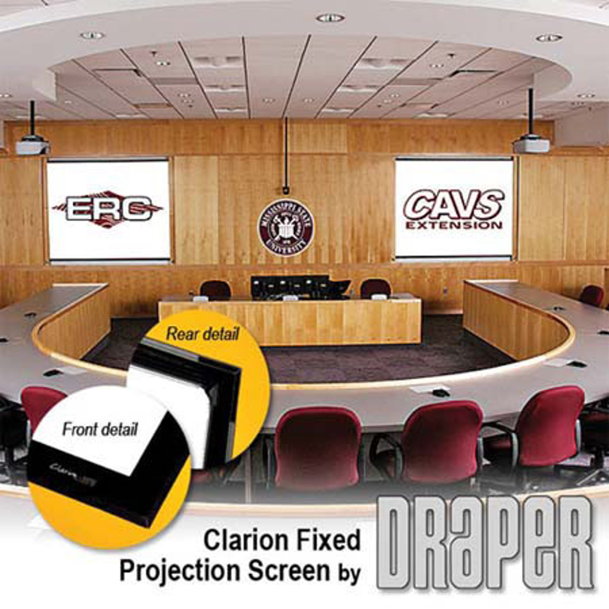 Image of Draper Clarion Fixed Frame Wall Projection Screen with Vel-Tex