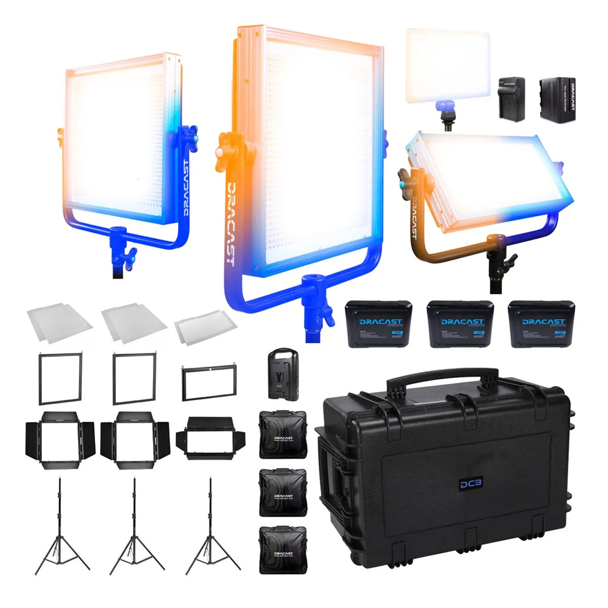

Dracast Pro Series Bi-Color 4-Light ENG Kit w/LED1000, LED500 & LED240, V-Mount