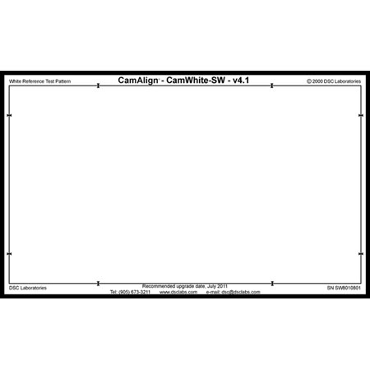 

DSC Labs CamAlign CamWhite Senior Chart, 24x14.7"