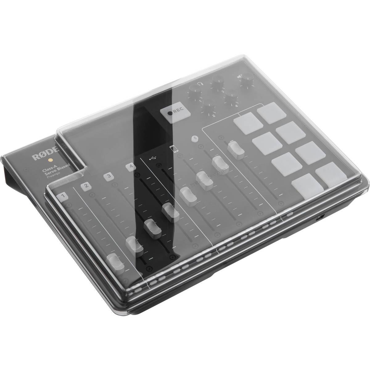

Decksaver Light Edition Cover for Rode Rodecaster Pro 2, Smoked Clear