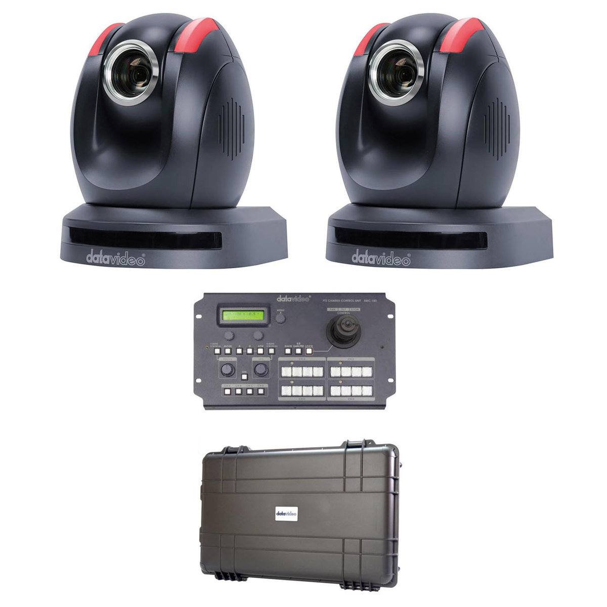 

Datavideo PTC-150 Full HD 3G-SDI 30x PTZ Camera, Black, 2-Pack with Control Unit