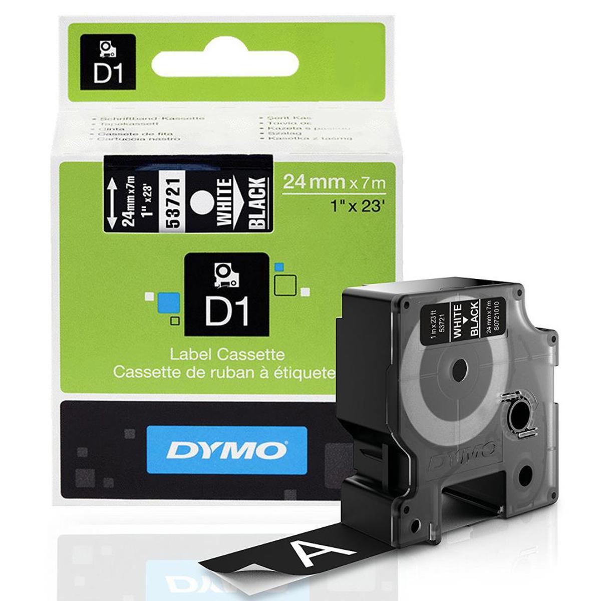 

Dymo 1"x23' Standard D1 Tape for LabelManager/LabelPoint Printer, White on Black