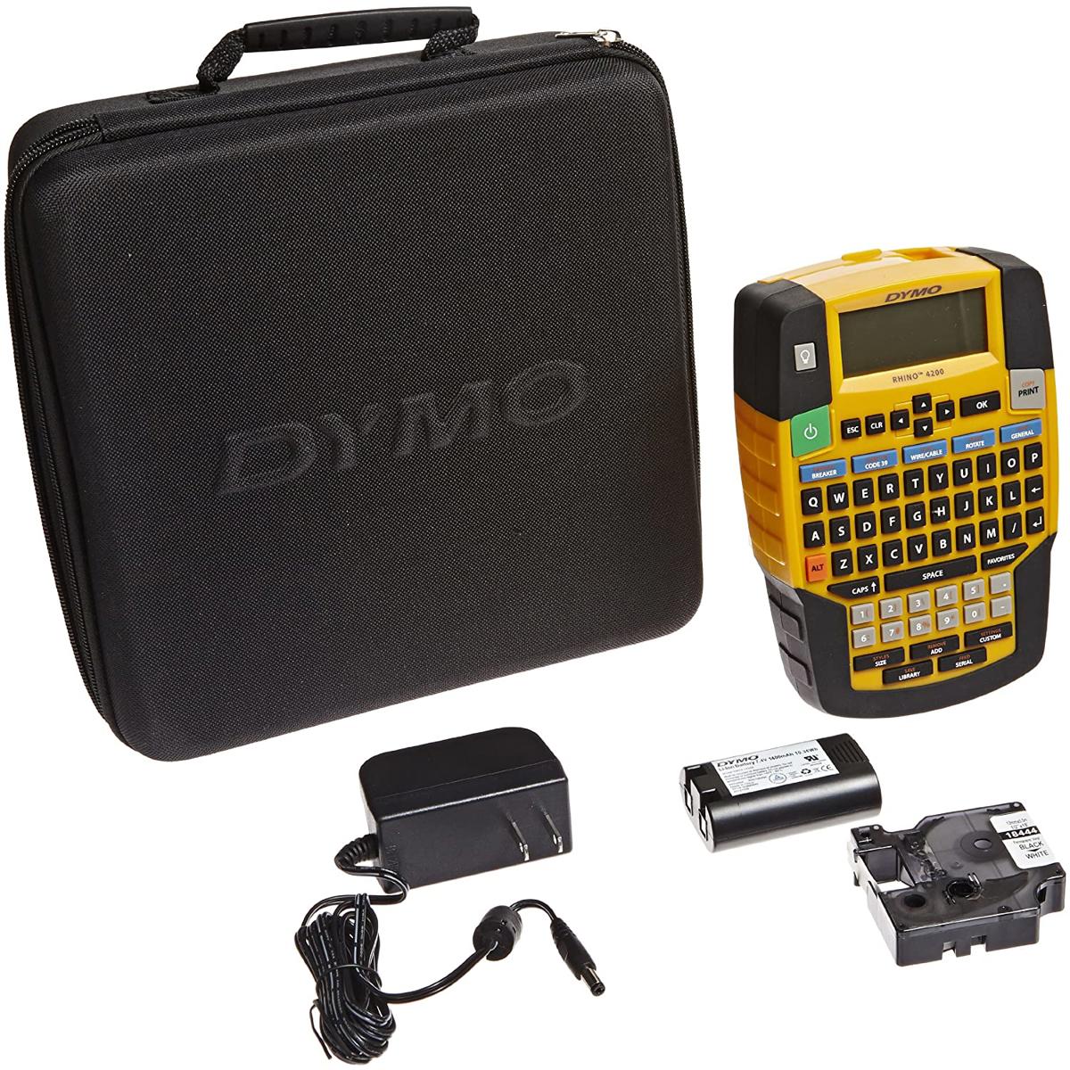 

Dymo Rhino 4200 Soft Case Kit, Label Printer w/Case, B/W Cartridge, Battery