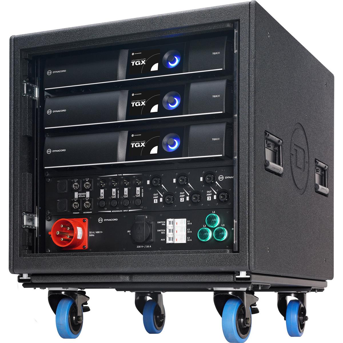Image of Dynacord SR20TGX-US Amplifier System Rack with 3x TGX20-US 12-Channel Amplifiers