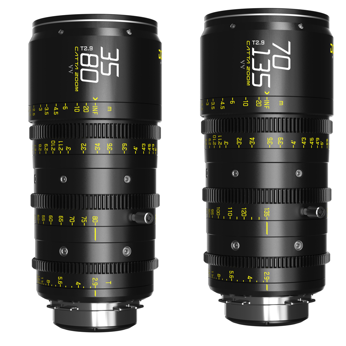 

DZOFILM Catta 35-80mm & 70-135mm T2.9 Cine Lens Bundle for PL and EF, Black