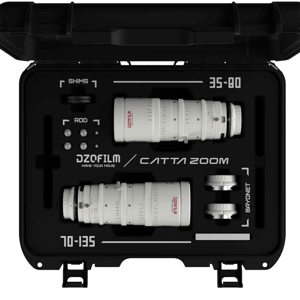 

DZOFILM Catta 35-80mm & 75-135mm T2.9 Cine Lens Bundle for Sony E, White