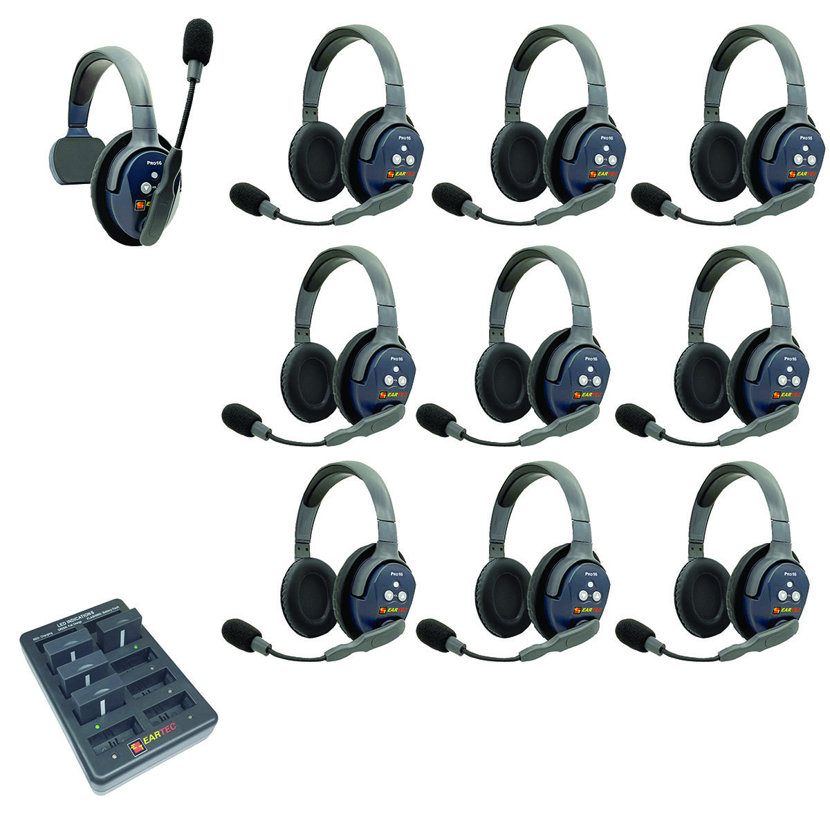 

Eartec UltraLITE Pro16 Wireless Intercom System w/1x 1-Ear, 9x Dual-Ear Headsets