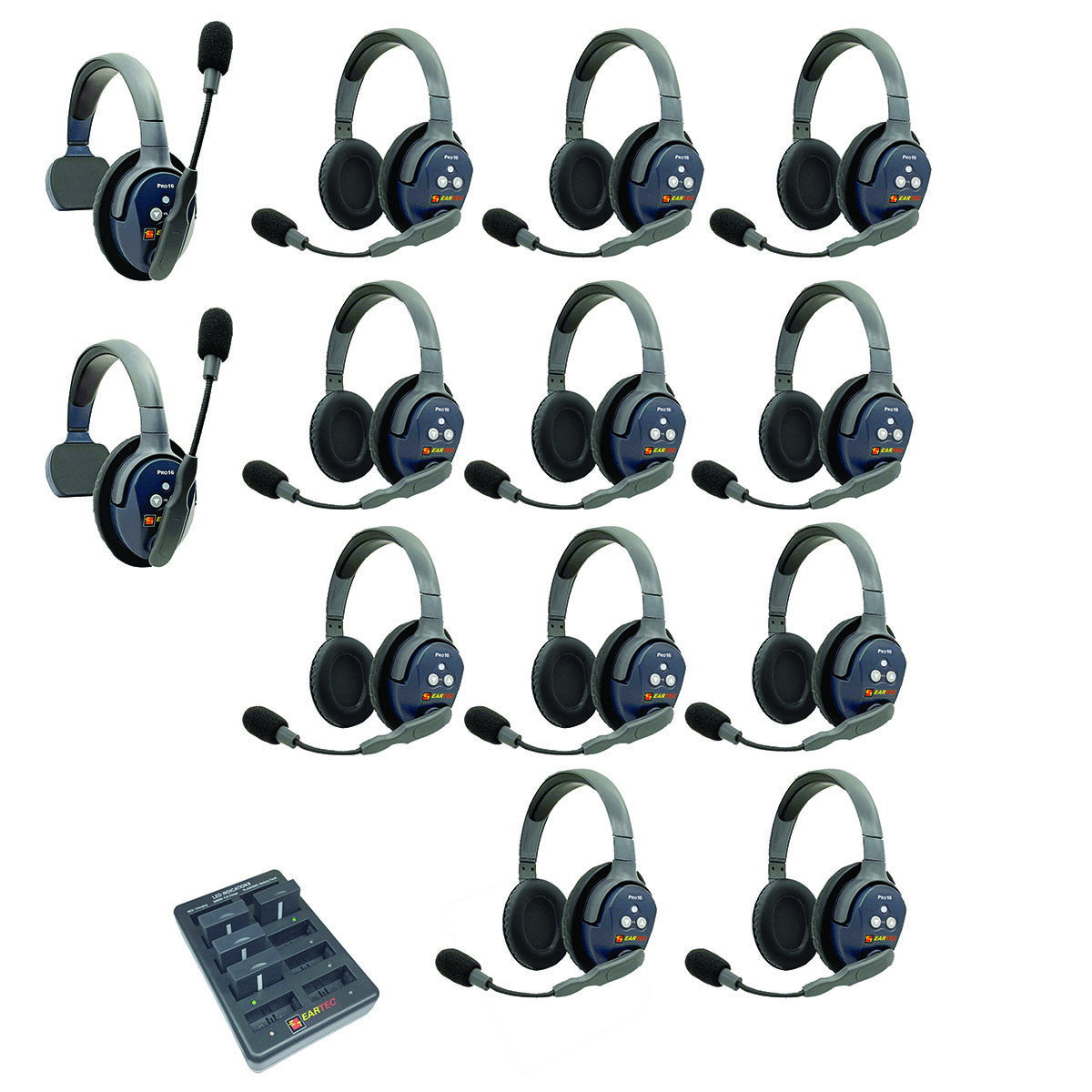 

Eartec UltraLITE Pro16 Wireless Intercom System w/2x 1-Ear,11x Dual-Ear Headsets