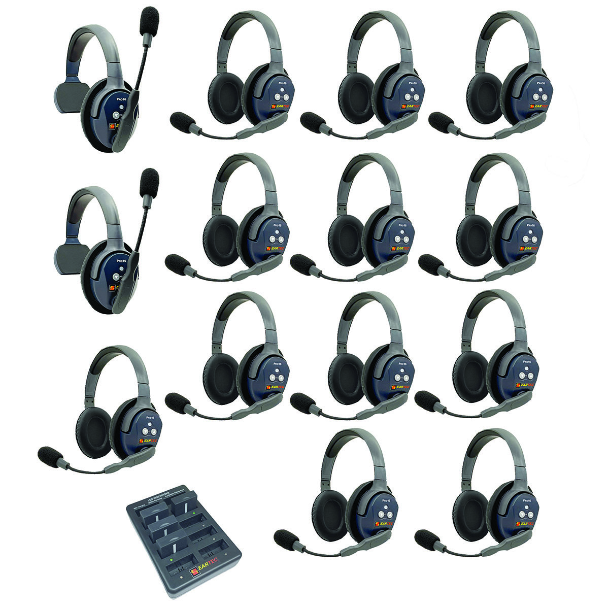 

Eartec UltraLITE Pro16 Wireless Intercom System w/2x 1-Ear,12x Dual-Ear Headsets