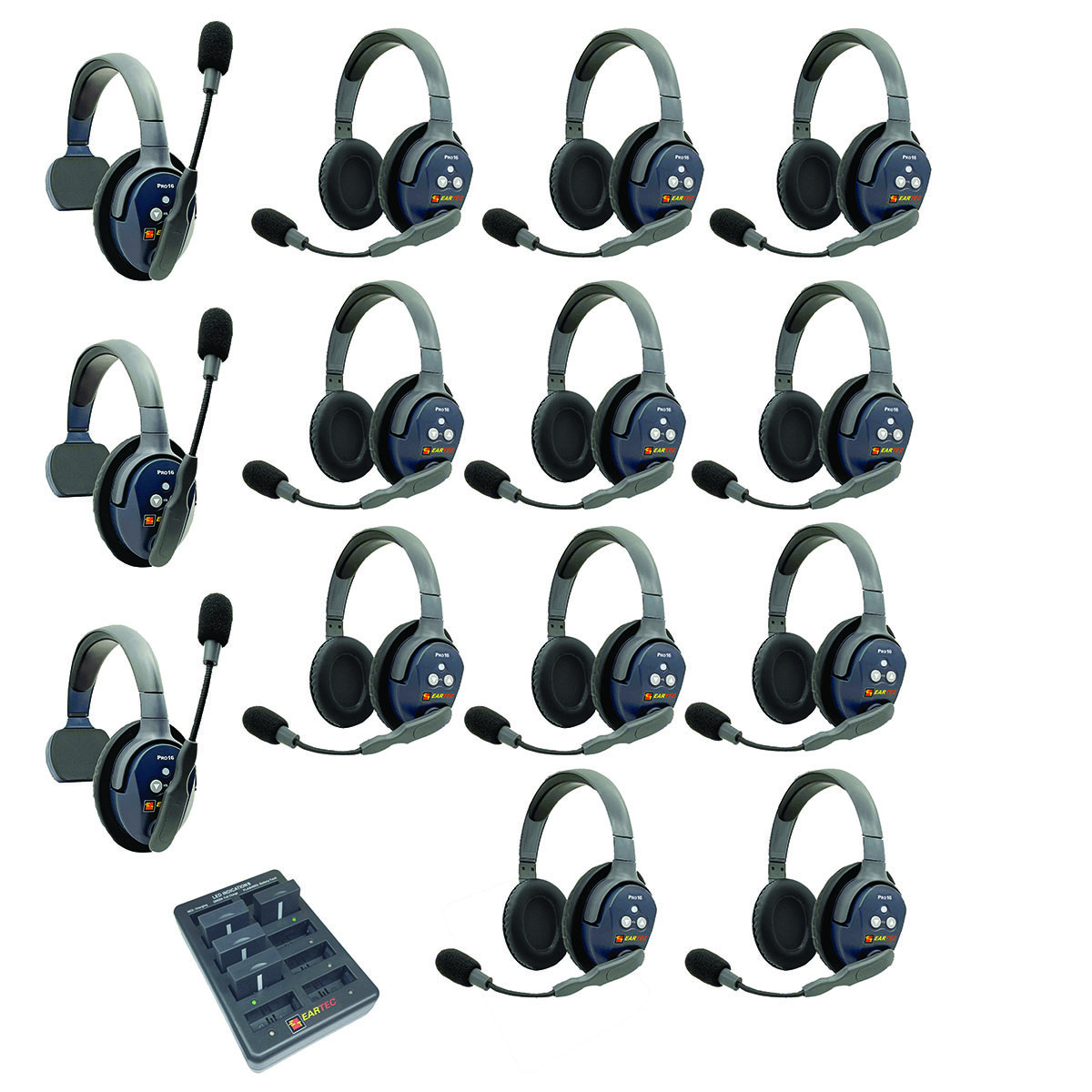 

Eartec UltraLITE Pro16 Wireless Intercom System w/3x 1-Ear,11x Dual-Ear Headsets