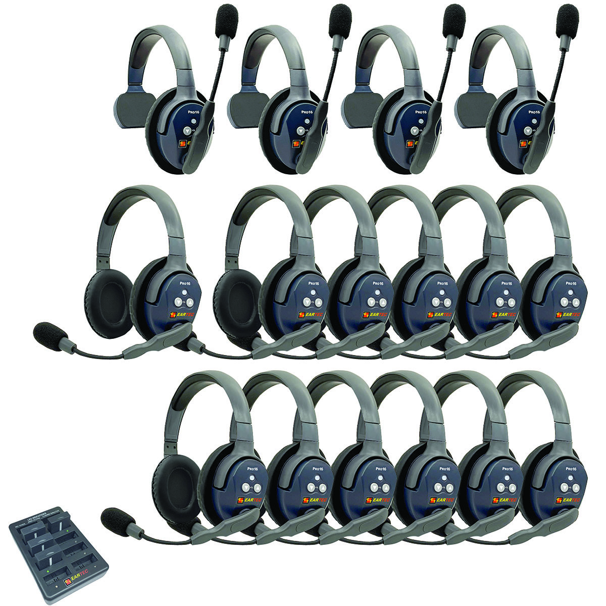 

Eartec UltraLITE Pro16 Wireless Intercom System w/4x 1-Ear,12x Dual-Ear Headsets