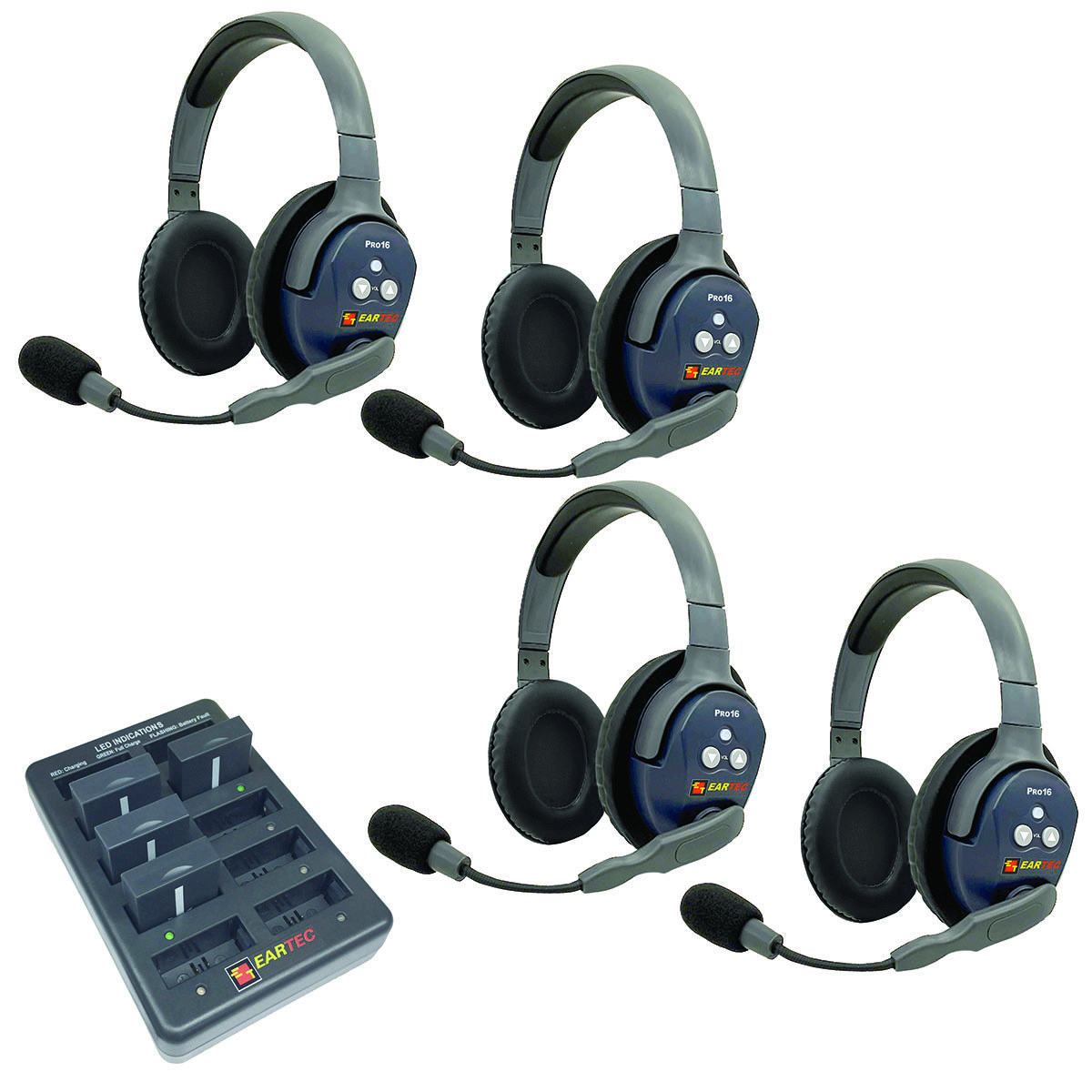 

Eartec UltraLITE Pro16 ETP4D Wireless Intercom System, 4x Dual-Ear Headsets