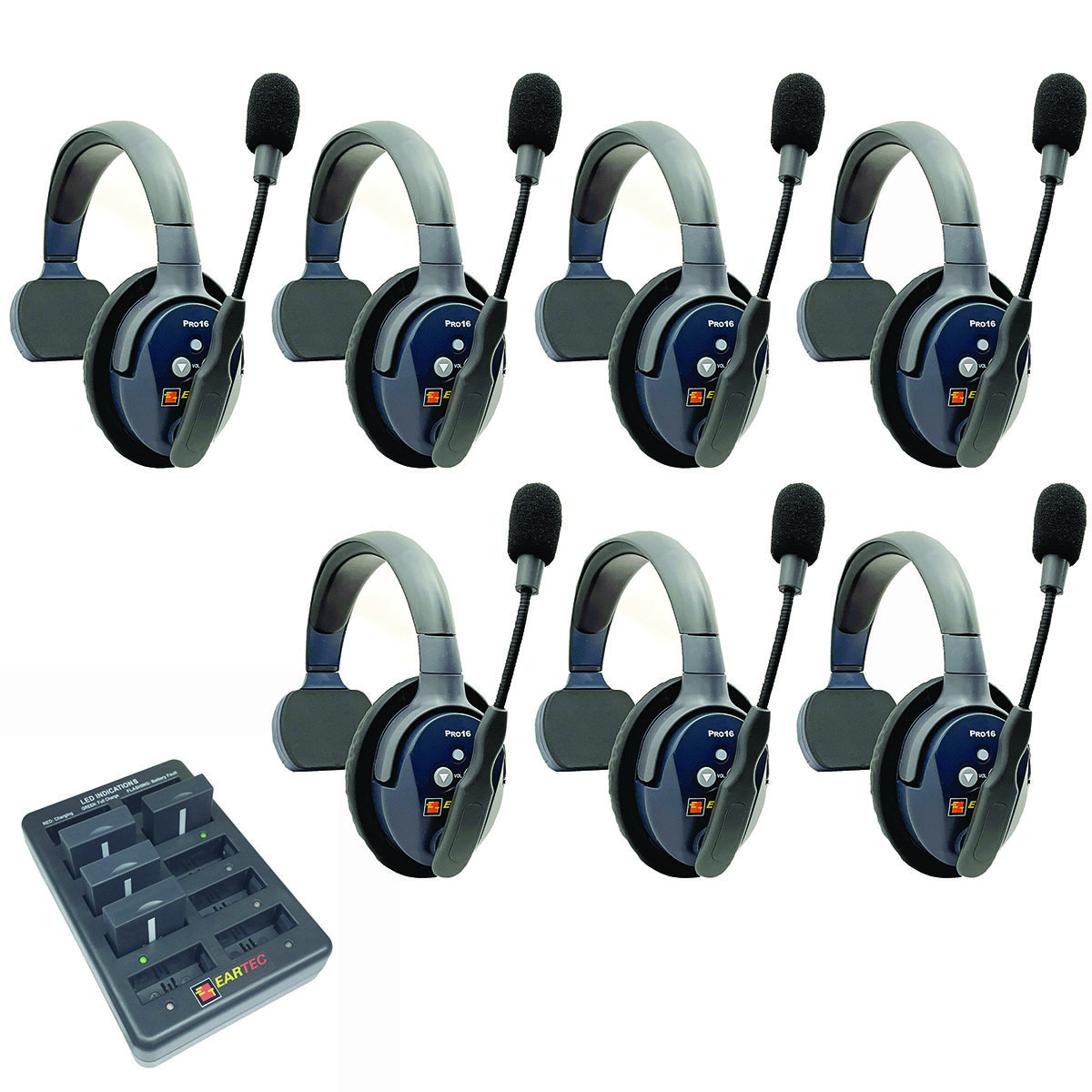 

Eartec UltraLITE Pro16 ETP7S 2.4GHz Wireless Intercom System, 7x 1-Ear Headsets